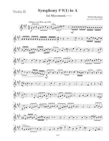 Partition violons II, Symphony No.9, A major, Rondeau, Michel