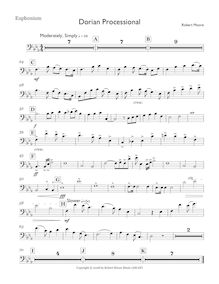 Partition Euphonium, Dorian Processional pour Brass chœur, Moore, Robert