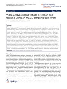 Video analysis-based vehicle detection and tracking using an MCMC sampling framework