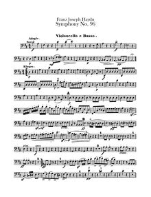 Partition violoncelles / Basses, Symphony No.96 en D major, “pour Miracle”