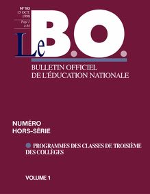 BO hors-série n°10 du 15 octobre - BULLETIN OFFICIEL DE L ...