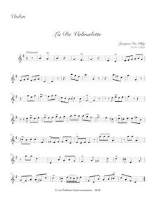 Partition 12b. La de Valmallette, Pièces de clavecin, Du Phly, Jacques