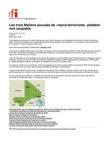 Les trois Maliens accusés de «narco-terrorisme» plaident non coupable