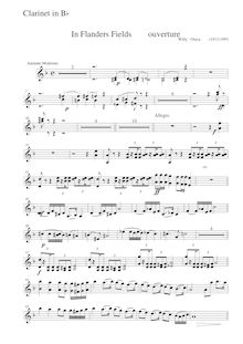 Partition clarinette 1/2 (B?), en Flanders Fields, Ostijn, Willy