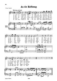 Partition complète (C minor), An die Hoffnung, D minor