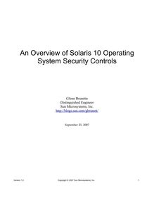 An Overview of Solaris 10 Operating System Security Controls