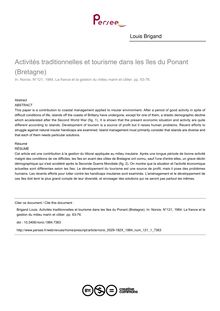Activités traditionnelles et tourisme dans les îles du Ponant (Bretagne) - article ; n°1 ; vol.121, pg 63-76