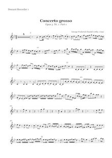 Partition Descant enregistrement  1, Concerto Grosso en B-flat major