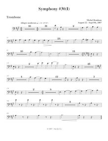 Partition Trombone, Symphony No.30, A major, Rondeau, Michel
