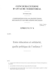 Composition sur les institutions sociales et les relations sociales 2006 Externe Attaché territorial