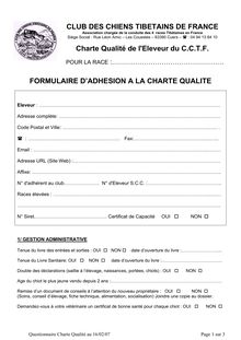 CLUB DES CHIENS TIBETAINS DE FRANCE  Charte Qualité de l'Eleveur du ...