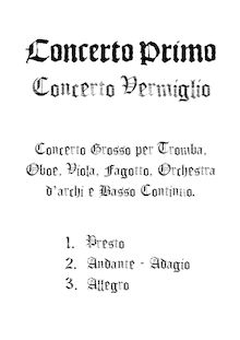 Partition complète, Concerto Primo, Concerto Vermiglio, D major