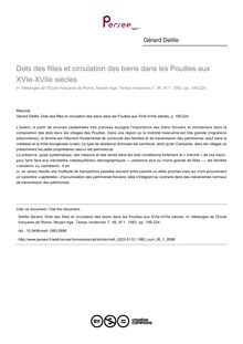 Dots des filles et circulation des biens dans les Pouilles aux XVIe-XVIIe siècles - article ; n°1 ; vol.95, pg 195-224