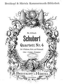 Partition violon 1, corde quatuor No.4 en C major, Schubert, Franz