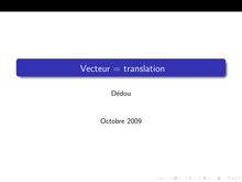 Vecteur translation