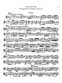 Partition altos, symphonique Variations, Symfonické variace, Dvořák, Antonín