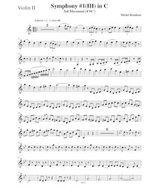 Partition violons II, Symphony No.1, C major, Rondeau, Michel par Michel Rondeau