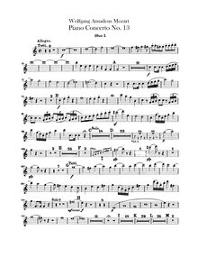 Partition hautbois 1, 2, Piano Concerto No.13, C major, Mozart, Wolfgang Amadeus par Wolfgang Amadeus Mozart