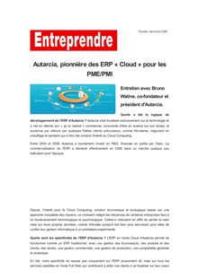 Autarcia, pionnière des ERP « Cloud » pour les PME/PMI