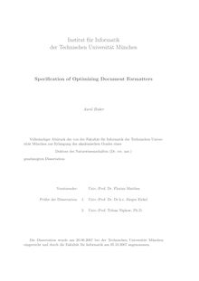 Specification of optimizing document formatters [Elektronische Ressource] / Aurel Huber