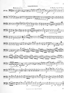 Partition violoncelle, corde quatuors, Op.17, Haydn, Joseph
