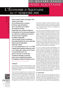 L économie d Aquitaine au 1er semestre 2000  