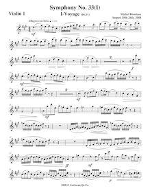 Partition violons I, Symphony No.33, A major, Rondeau, Michel