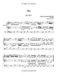 Partition Trio en C-dur, Neue Orgelstücke, Kellner, Johann Christoph