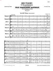 Partition , Psalm 43, 3 psaumes, Mendelssohn, Felix