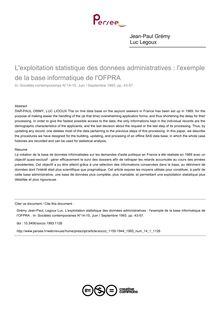 L exploitation statistique des données administratives : l exemple de la base informatique de l OFPRA  - article ; n°1 ; vol.14, pg 43-57