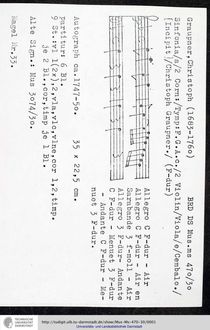 Partition complète et parties, Sinfonia en F major, GWV 567