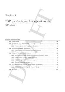 Cours edp paraboliques . Les equations de diffusion
