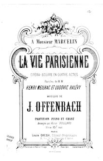 Partition complète, La vie parisienne, Opéra bouffe en cinq actes