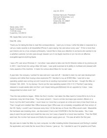 My Letter to Steve Jobs at Apple (PDF - July 22, 2010 Andrew ...