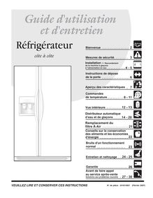 Notice Réfrigérateur Frigidaire  FRS6LE5HSB0