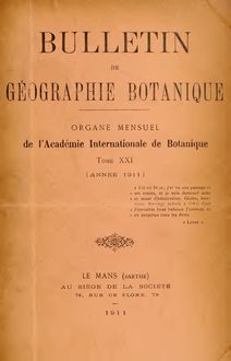 Bulletin de gographie botanique