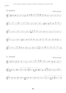 Partition Canto (Galliard + Allmand), Newe ausserlesene Paduanen, Galliarden, Cantzonen, Allmand und Couranten