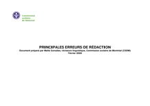 PRINCIPALES ERREURS DE RÉDACTION