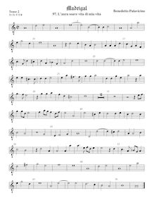 Partition ténor viole de gambe 2, octave aigu clef, Madrigali a 5 voci, Libro 3
