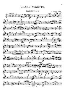 Partition clarinette (B♭), Nonet, Op.31, Grand Nonetto, F Major