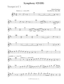Partition trompette 1, Symphony No.25, A major, Rondeau, Michel par Michel Rondeau