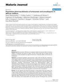 Population pharmacokinetics of artesunate and amodiaquine in African children