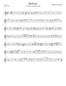 Partition ténor viole de gambe 2, octave aigu clef, madrigaux pour 5 voix par  Rinaldo del Mel