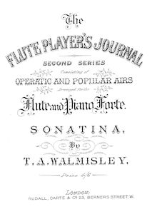 Partition hautbois (flûte) et partition de piano, Sonatina, G minor