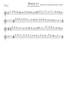 Partition ténor viole de gambe 1, octave aigu clef, 4 German Dances