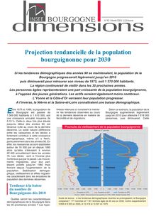 Projection tendancielle de la population bourguignonne pour 2030
