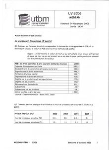 Conjoncture économique et choix industriels 2006 Université de Technologie de Belfort Montbéliard