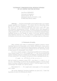 VANISHING THEOREMS FOR TENSOR POWERS OF AN AMPLE VECTOR BUNDLE
