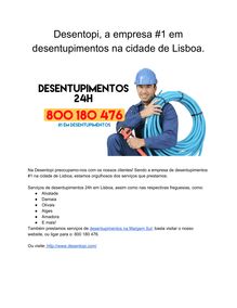 Desentopi, a empresa #1 em desentupimentos na cidade de Lisboa
