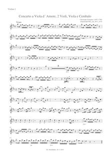 Partition violons I, Concerto pour viole de gambe d amore en D major, GWV 314
